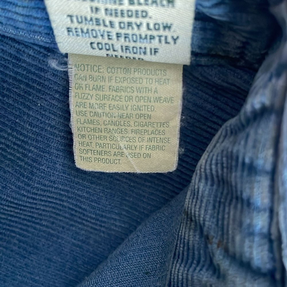 LL BEAN blue corduroy long sleeve button down shirt men’s size Large regular - Picture 6 of 13